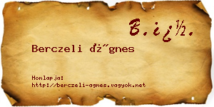 Berczeli Ágnes névjegykártya